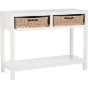 J-Line - Console + 2 Manden Hout Wit - 110.5x44x82cm