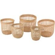 J-Line - Set Van 5 Manden Oasis Zeegras Licht Naturel - 40x40x32cm
