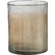 J-Line - Windlicht Smokey Cilinder Glas Beige Large - 19x19x23cm