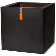 Capi Europe - Bloempot vierkant Smooth NL - 50x50 - Zwart - Opening Ø4...