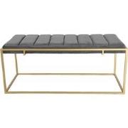 Clayre & Eef Poef  110x50x46 cm Grijs Hout Metaal Rechthoek Hocker