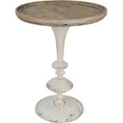 Clayre & Eef Bijzettafel  Ø 60x76 cm Bruin Wit Hout Rond