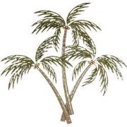 Clayre & Eef Wanddecoratie Palm 90x100 cm Groen Bruin Ijzer Rechthoek ...