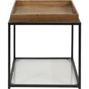 Clayre & Eef Bijzettafel  44x44x45 cm Bruin Zwart Ijzer Hout Vierkant