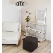 Vierkante Poef van stof - Handgemaakt - Donkerbruin - Gemaakt uit Wol ...