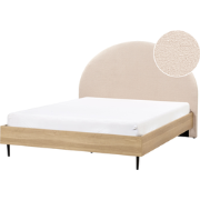 Beliani MILLAY - Tweepersoonsbed-Beige-Bouclé