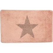 Clayre & Eef Badmat 78x48x1 cm Roze Polyester Rechthoek Ster