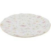 Clayre & Eef Dinerbord  Ø 26 cm Wit Roze Porselein Rond Bloemen Eetbor...