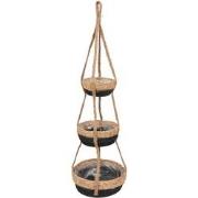 Clayre & Eef Plantenhanger  Ø 24x83 cm Bruin Zwart Zeegras Rond Hangpo...