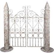 Clayre & Eef Tuinpoort 163x40x157 cm Wit Bruin IJzer