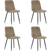 PoleWolf - Sunset chair - Velvet - Sand White - Set of 4