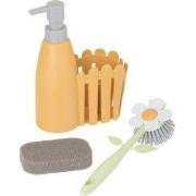 Vigar - florganic afwas set - set van 3 - oranje