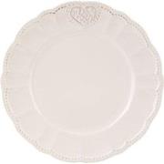 Clayre & Eef Ontbijtbord  Ø 21 cm Beige Keramiek Rond Bord