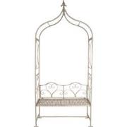 Clayre & Eef Rozenboog met Bank  108x41x239 cm Wit Ijzer Klimplantenre...
