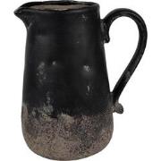 Clayre & Eef Decoratie Kan  21x15x22 cm Zwart Bruin Keramiek