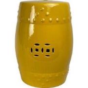 Fine Asianliving Keramische Kruk Amber Geel Porselein Handgemaakt