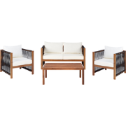 Beliani ANTRIA - Loungeset-Lichte houtkleur-Acaciahout