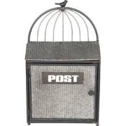 Clayre & Eef Brievenbus  29x12x48 cm Grijs Bruin Metaal Rechthoek Post...