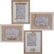 Clayre & Eef Fotolijst  10x15 cm Bruin MDF Life happy Fotokader