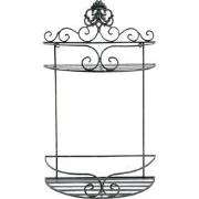 Clayre & Eef Wandrek  33x16x53 cm Zwart Ijzer Muurrek