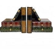 Decopatent - Vintage Houten Boekensteunen met 4 Lades - 2-Delige Set -...