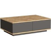 Salontafel met 2 klepdeuren in dennen- en antracietdecor L90 cm