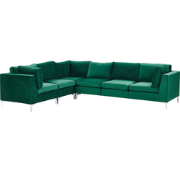 Beliani EVJA - Modulaire Sofa-Groen-Fluweel