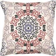 Clayre & Eef Kussenhoes  50x50 cm Rood Beige Katoen Vierkant Sierkusse...