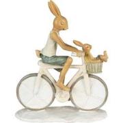 Clayre & Eef Beeld Konijn 18x7x22 cm Wit Beige Polyresin Woonaccessoir...