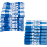 Twentse Damast Theedoeken en keukendoeken set - 12 stuks - Molen Blauw