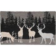 Clayre & Eef Deurmat  75x45 cm Grijs Kokosvezel Rubber Rechthoek Eland...