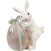 Clayre & Eef Beeld Konijn 8x5x11 cm Beige Grijs Polyresin Woonaccessoi...