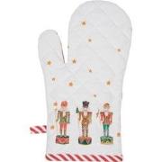 Clayre & Eef Kind Ovenwant  12x21 cm Wit Rood Katoen Notenkrakers Oven...