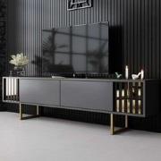 TV Meubel Antraciet Gold Line 180x48x30 - Gouden Frame