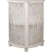 Clayre & Eef Wandkast  81x32x103 cm Wit Hout Ijzer Halfrond Opbergkast