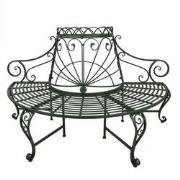Clayre & Eef Tuinbank  167x84x102 cm Groen IJzer Driehoek Bank Buiten