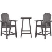 Beliani ADIRONDACK - Bistroset-Grijs-Synthetisch materiaal