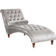 Beliani MURET - Chaise longue-Grijs-Fluweel