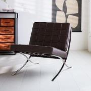 Expo fauteuil donkerbruin premium leer
