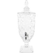 Clayre & Eef Sapkan met kraan en deksel  3000 ml Glas Rond Waterkan