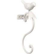 Clayre & Eef Wandhaak Vogel 4x7x19 cm Wit Ijzer Kapstok