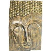 Fine Asianliving Thaise Boeddha Paneel Handgemaakt Boomstam L90xH140cm