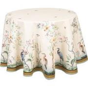 Clayre & Eef Tafelkleed  Ø 170 cm Beige Groen Katoen Rond Tropisch mot...