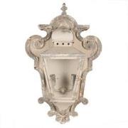 Clayre & Eef Wandlamp  43x16x68 cm  Beige Grijs Hout Ijzer Muurlamp