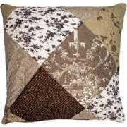 Clayre & Eef Kussenhoes 50x50 cm Bruin Polyester Bloemen Sierkussenhoe...