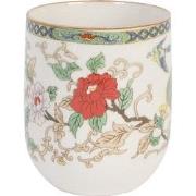 Clayre & Eef Mok  100 ml Rood Porselein Rond Bloemen Theemok