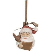 Clayre & Eef Kersthanger Kerstman 9 cm Rood Polyresin Kerstboomversier...
