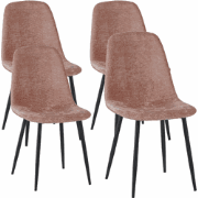 Set van 4 Scandinavische Eetkamerstoelen Oud Roze Chenille Stof Swift ...