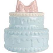 Clayre & Eef Voorraadpot Deksel Taart Ø 13x15 cm Blauw Roze Keramiek