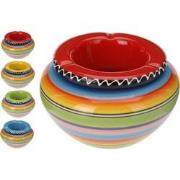 3 stuks - Asbak spaans 14cm dolomite multikleur